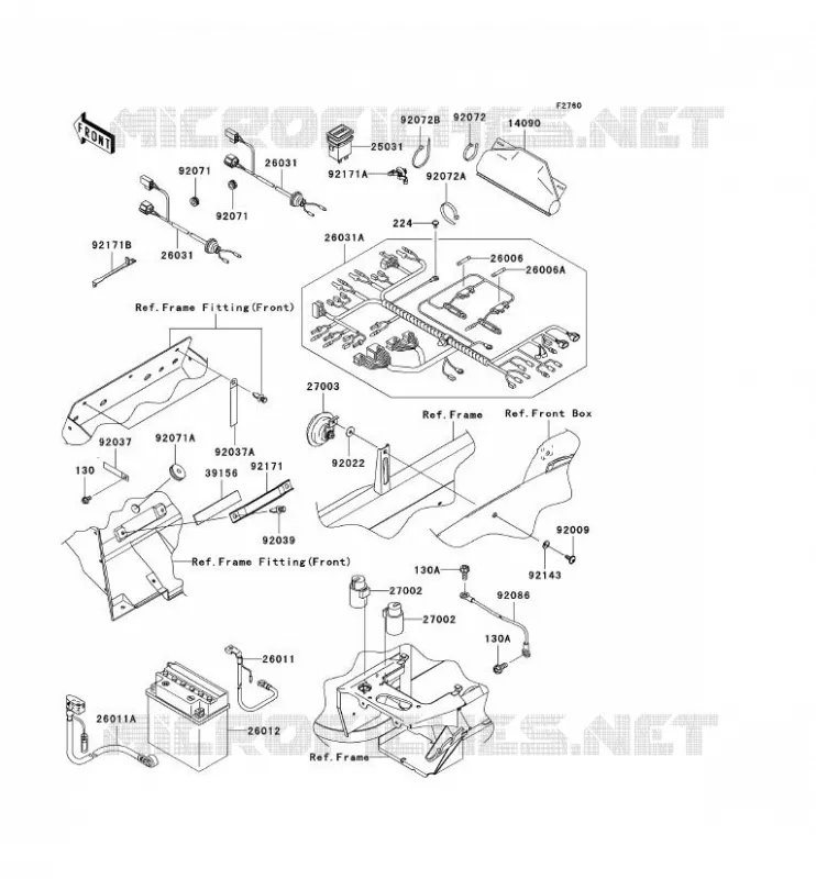 CHASSIS EQUIPMENT ELECTRIQUE Kawasaki SSV 400 2005 MULE 600  KAF400-B1