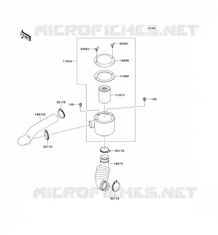 FILTRE A AIR - CONVERTISSEUR Kawasaki SSV 400 2005 MULE 600  KAF400-B1