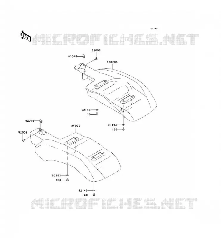 GARDE BOUE ARRI&Egrave;RE Kawasaki SSV 400 2006 MULE 600  KAF400B6F