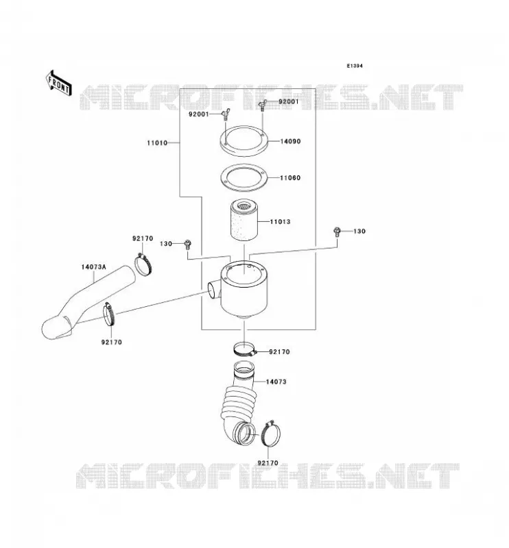 FILTRE A AIR - CONVERTISSEUR Kawasaki SSV 400 2008 MULE 600  KAF400B8F
