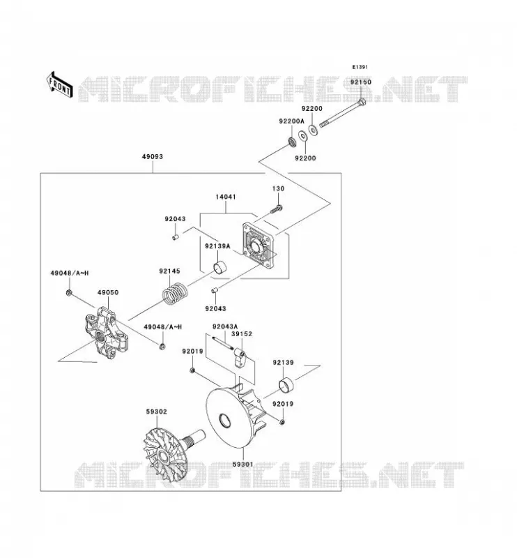 VARIATEUR Kawasaki SSV 400 2008 MULE 600  KAF400B8F