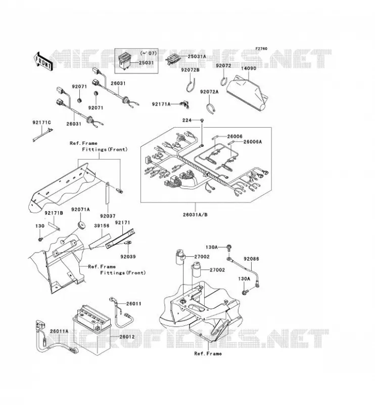 CHASSIS EQUIPMENT ELECTRIQUE Kawasaki SSV 400 2008 MULE 600  KAF400B8F
