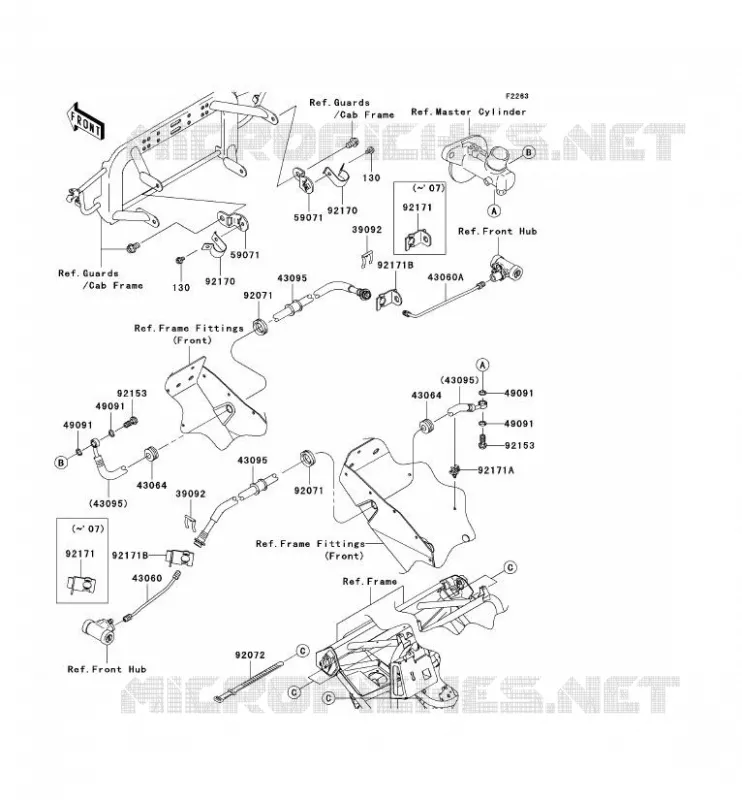DURIT DE FREIN AVANT Kawasaki SSV 400 2009 MULE 600  KAF400B9F