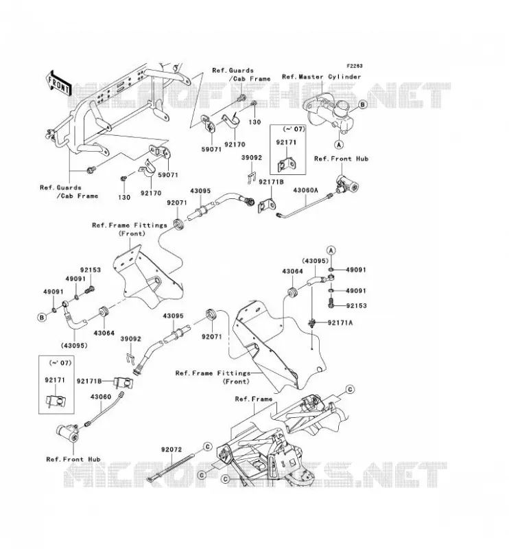 DURIT DE FREIN AVANT Kawasaki SSV 400 2010 MULE 600  KAF400BAF