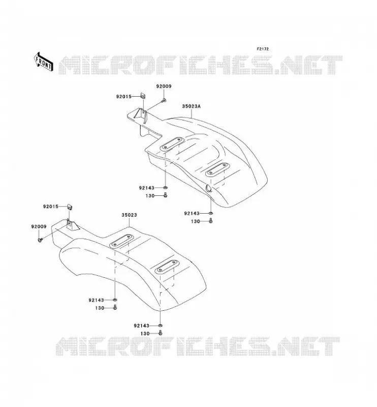 GARDE BOUE ARRI&Egrave;RE Kawasaki SSV 400 2010 MULE 600  KAF400BAF
