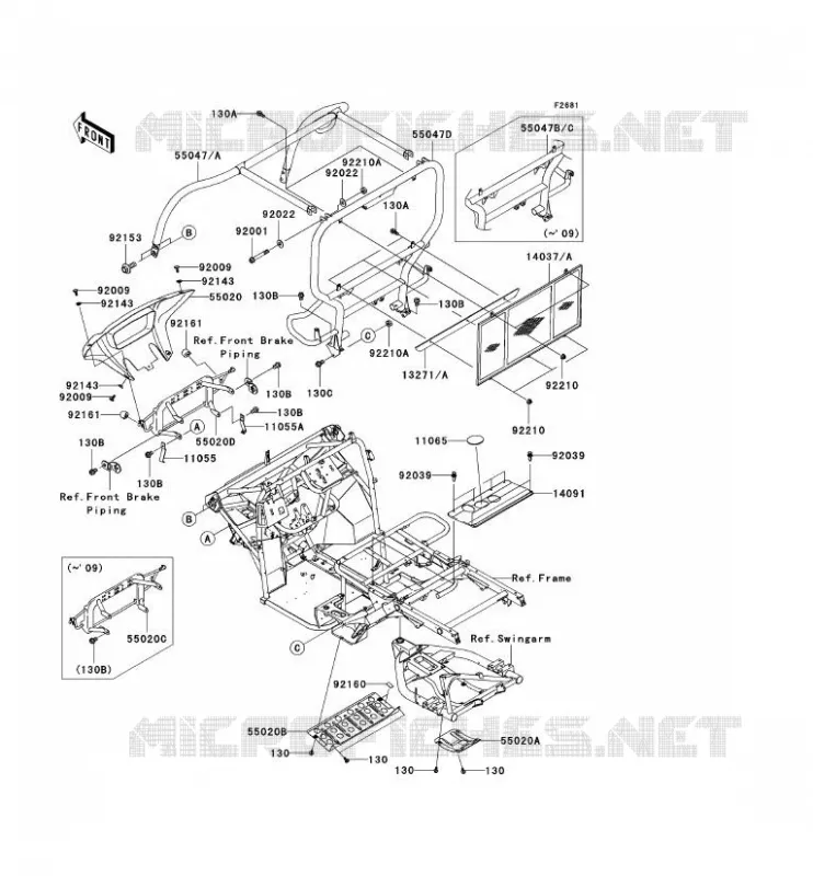 PROTECTION/CHASSIS CAB Kawasaki SSV 400 2010 MULE 600  KAF400BAF