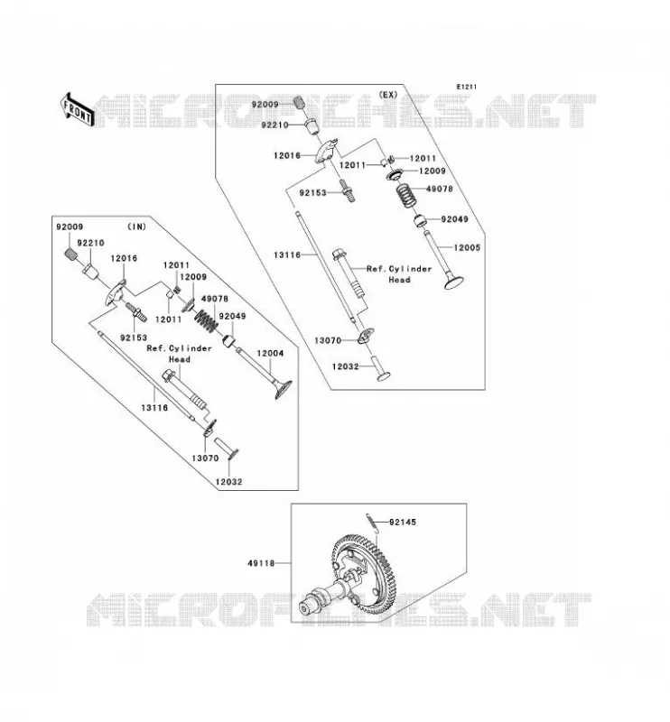 SOUPAPE/ARBRE A CAME Kawasaki SSV 400 2010 MULE 600  KAF400BAF