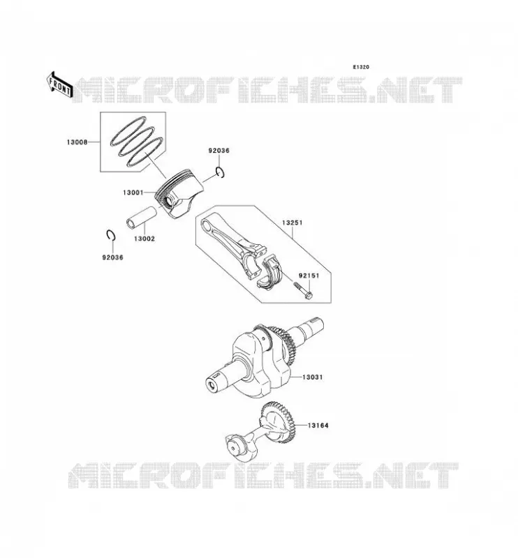 VILEBREQUIN/PISTON Kawasaki SSV 400 2010 MULE 600  KAF400BAF