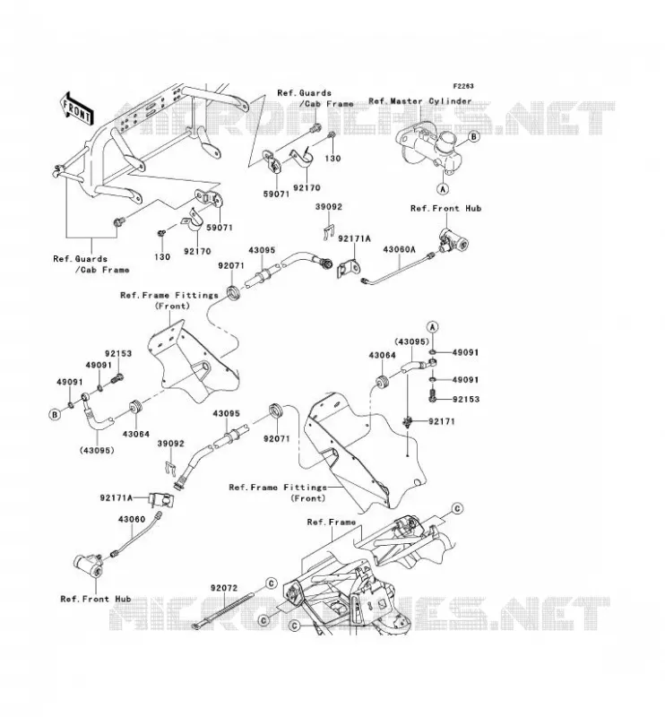 DURIT DE FREIN AVANT Kawasaki SSV 400 2011 MULE 600  KAF400BBF