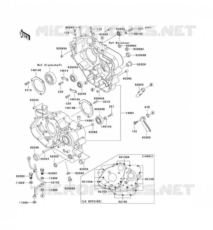 CARTER MOTEUR(S) Kawasaki SSV 400 2011 MULE 600  KAF400BBF