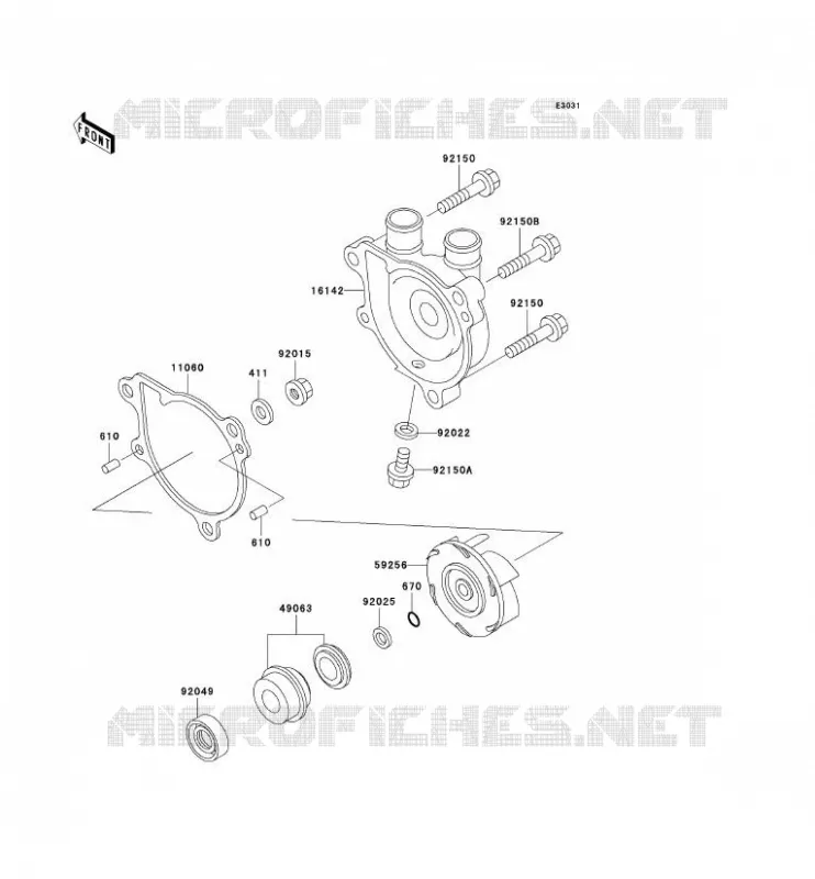POMPE &Agrave; EAU Kawasaki SSV 400 2011 MULE 600  KAF400BBF