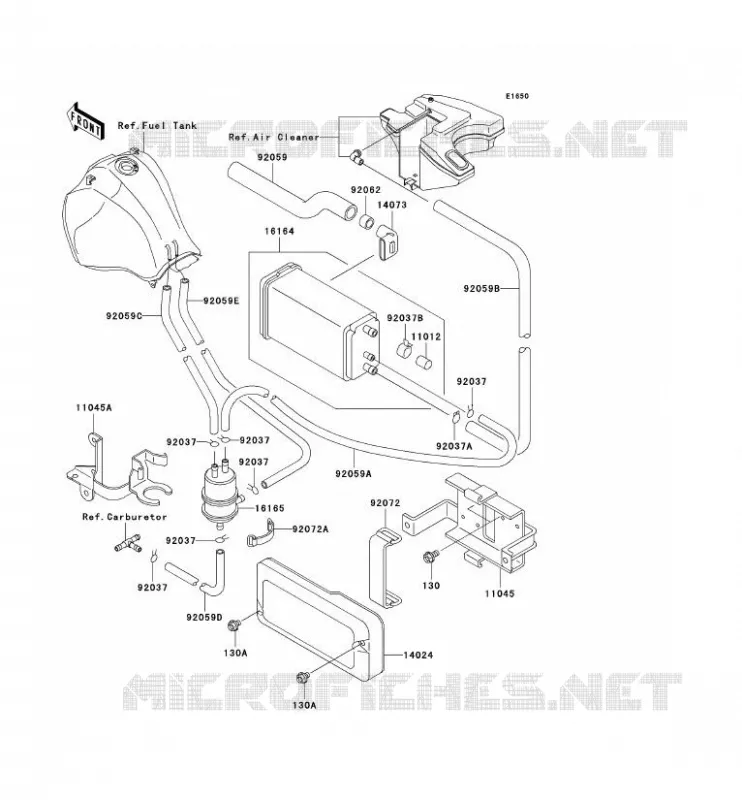 SYSTEME D'EVAPORATION CARBURANT(CA) Kawasaki SSV 400 2011 MULE 600  KAF400BBF