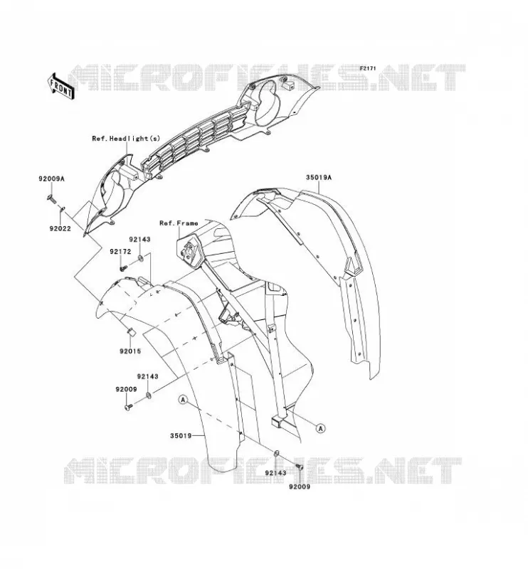 GARDE BOUE AVANT Kawasaki SSV 400 2012 MULE 600  KAF400BCF