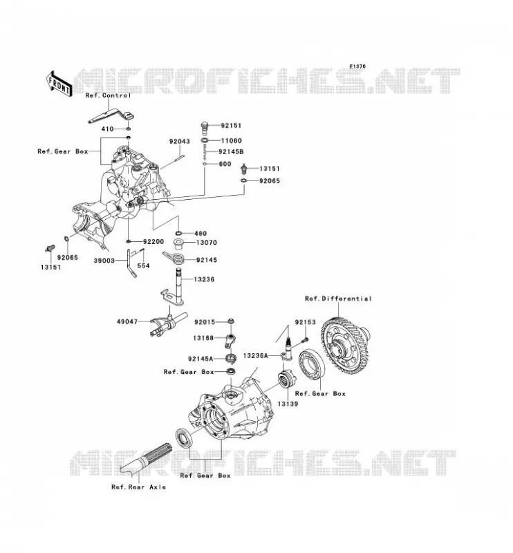 SELECTEUR Kawasaki SSV 400 2012 MULE 600  KAF400BCF