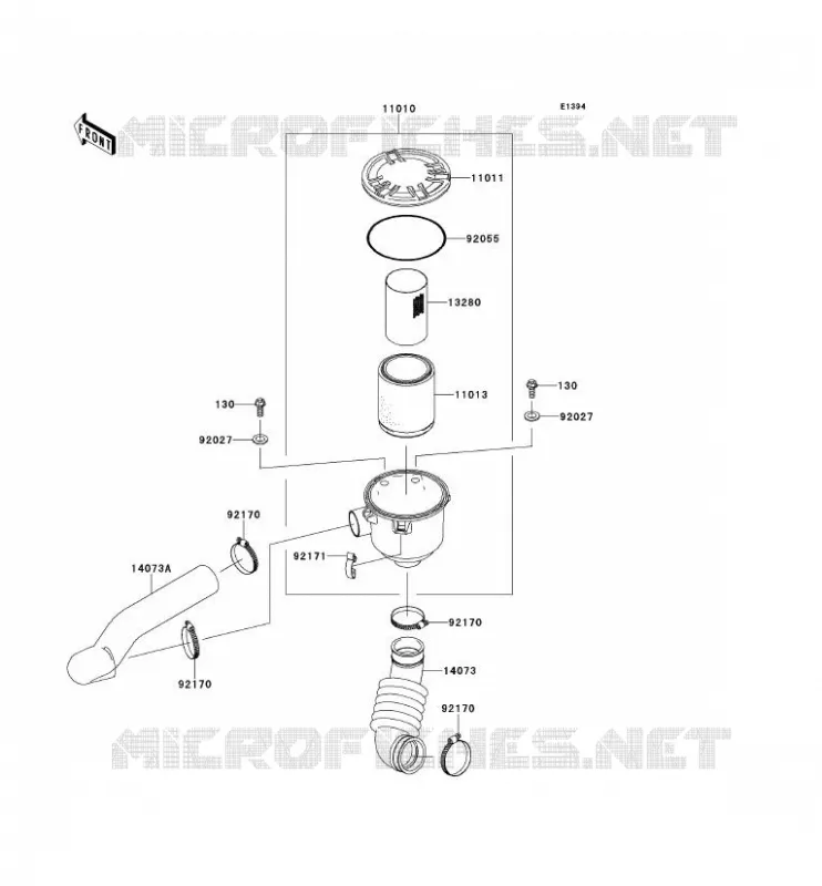 FILTRE A AIR - CONVERTISSEUR Kawasaki SSV 400 2013 MULE 600  KAF400BDF