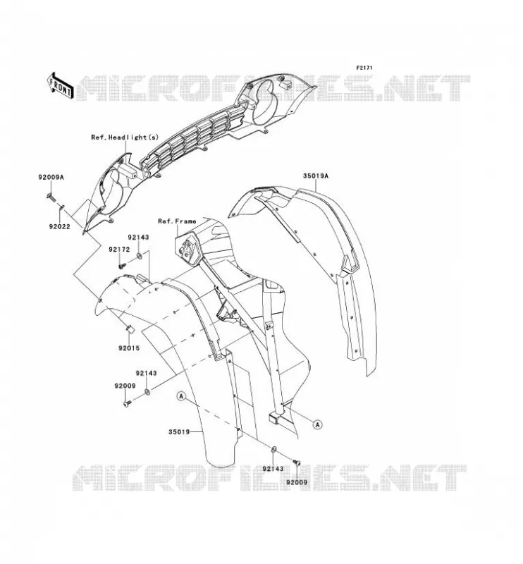 GARDE BOUE AVANT Kawasaki SSV 400 2013 MULE 600  KAF400BDF