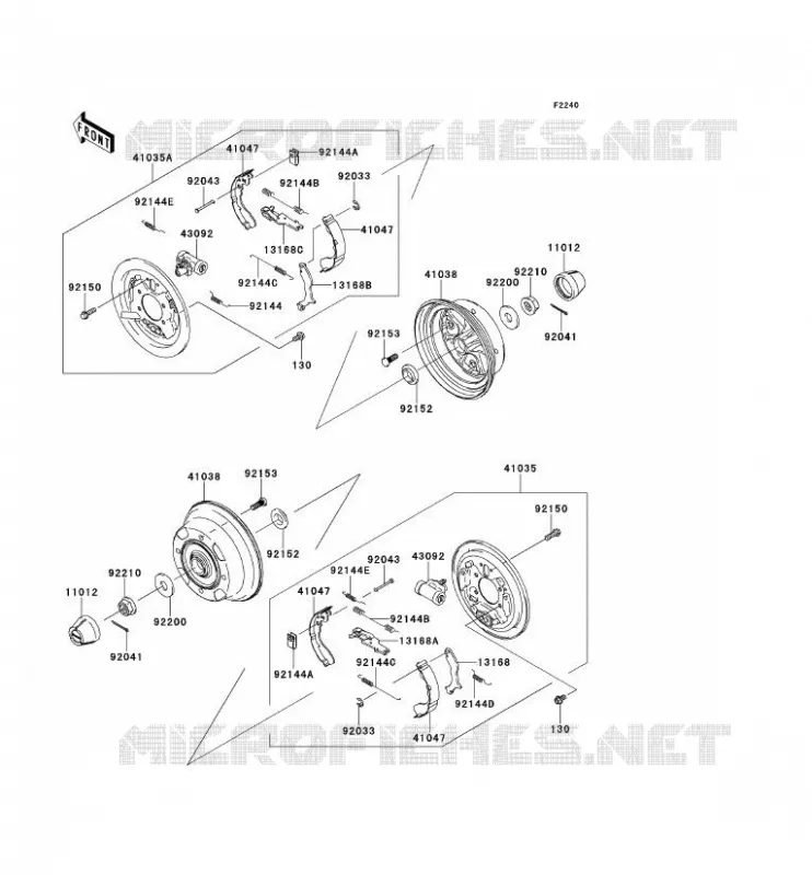 MOYEU ARRIERE/FREIN Kawasaki SSV 400 2014 MULE 600  KAF400BEF