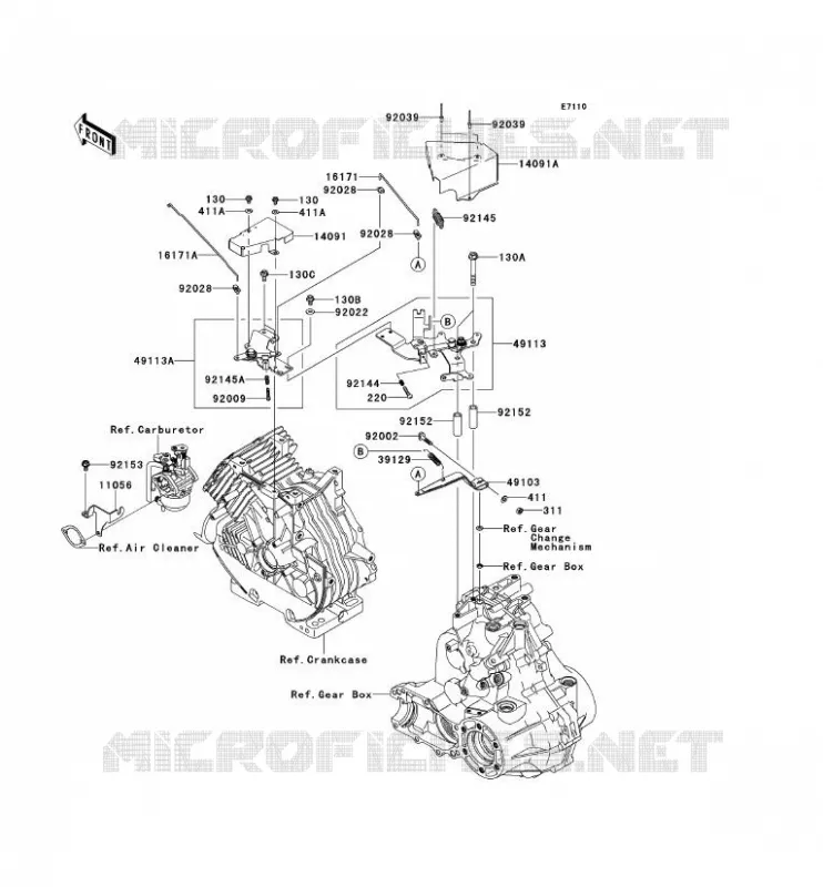 CONTROLE Kawasaki SSV 400 2015 MULE 600  KAF400BFF