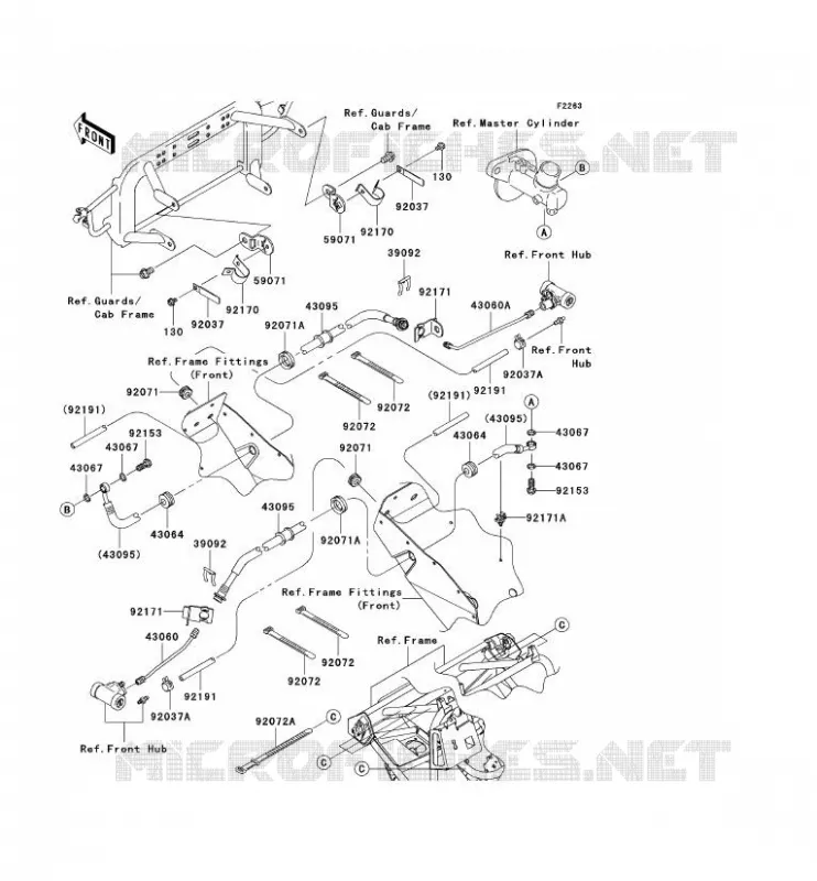 DURIT DE FREIN AVANT Kawasaki SSV 400 2005 MULE 610 4X4  KAF400-C1