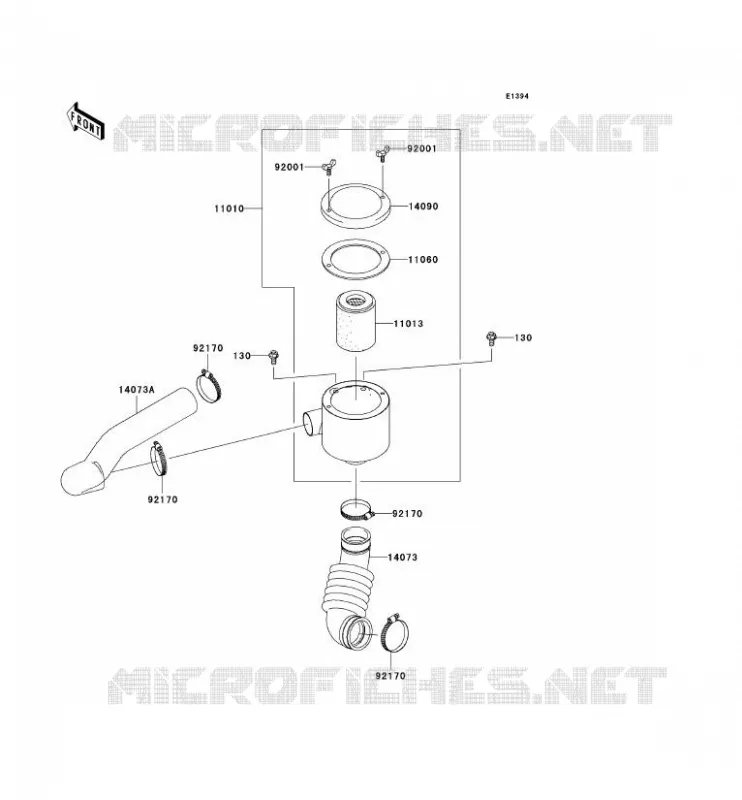 FILTRE A AIR - CONVERTISSEUR Kawasaki SSV 400 2005 MULE 610 4X4  KAF400-C1