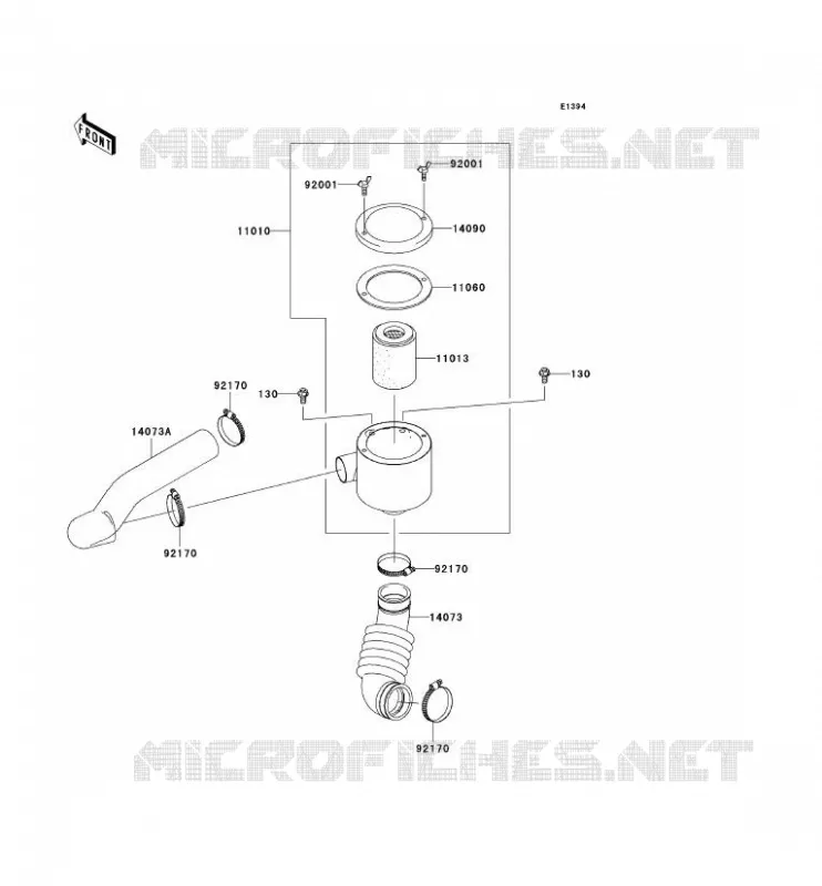 FILTRE A AIR - CONVERTISSEUR Kawasaki SSV 400 2006 MULE 610 4X4  KAF400C6F