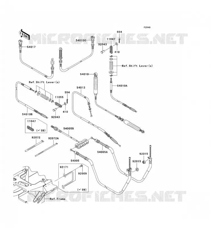 CABLES Kawasaki SSV 400 2007 MULE 610 4X4  KAF400C7F