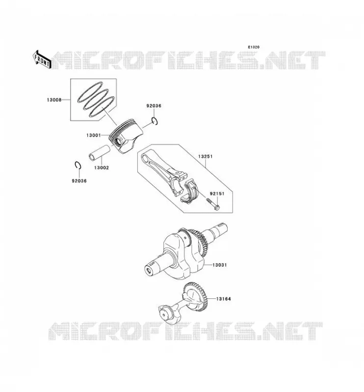 VILEBREQUIN/PISTON Kawasaki SSV 400 2007 MULE 610 4X4  KAF400C7F