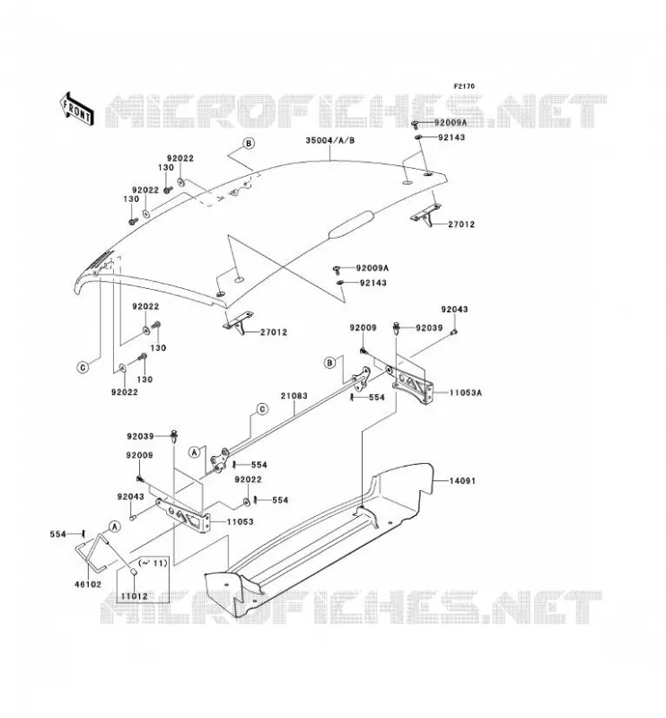 GARDE BOUE Kawasaki SSV 400 2011 MULE 610 4X4 XC  KAF400DBF