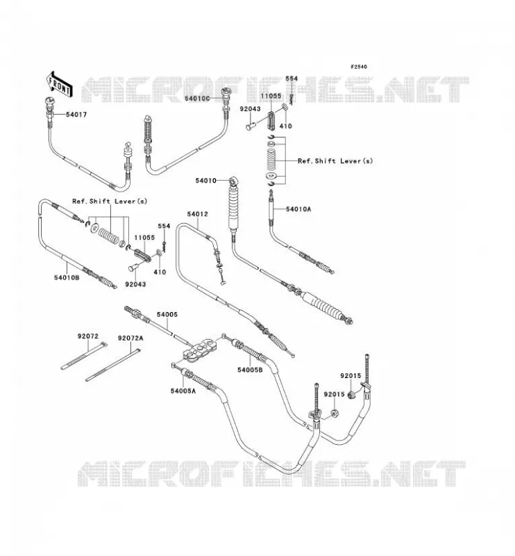 CABLES Kawasaki SSV 400 2012 MULE 610 4X4 XC  KAF400DCF