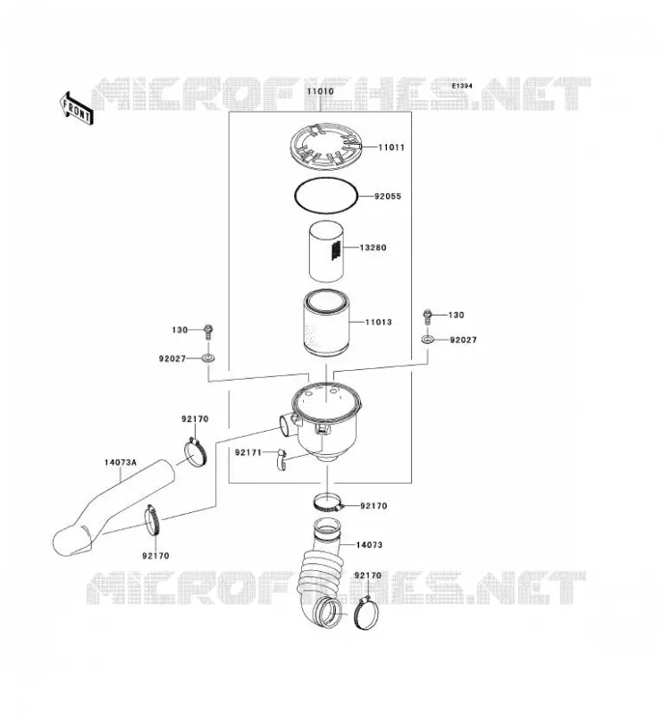 FILTRE A AIR - CONVERTISSEUR Kawasaki SSV 400 2013 MULE 610 4X4 XC  KAF400DDF