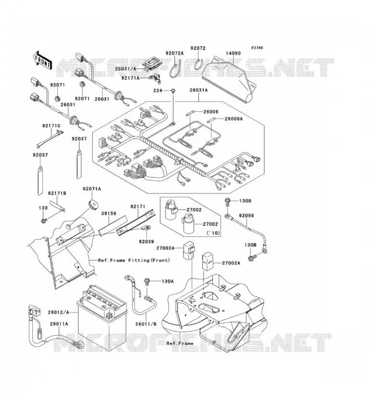 CHASSIS EQUIPMENT ELECTRIQUE Kawasaki SSV 400 2014 MULE 610 4X4 XC  KAF400DEF