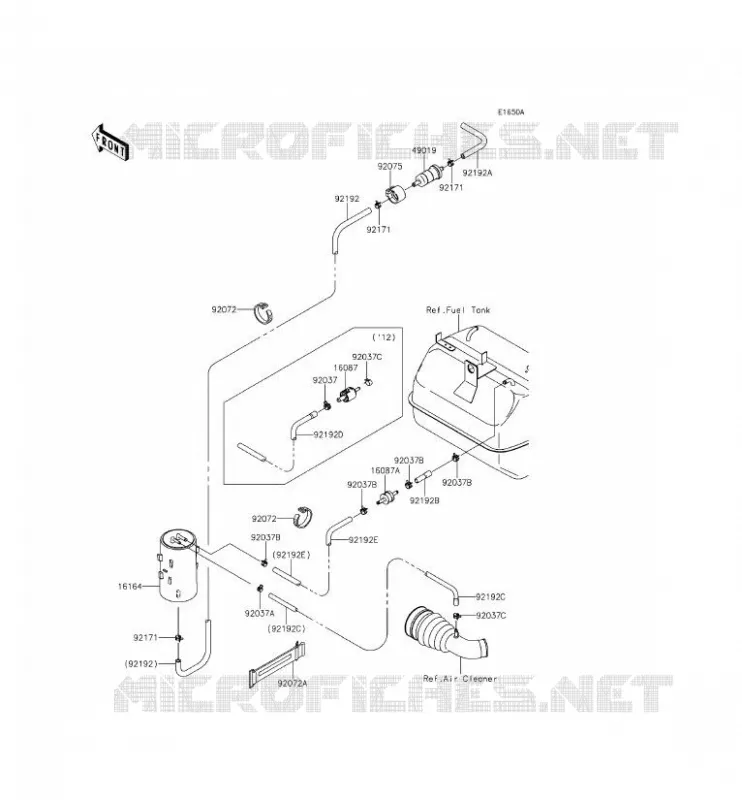 SYSTEME D'EVAPORATION CARBURANT Kawasaki SSV 400 2013 MULE 610 4X4 XC  KAF400EDF