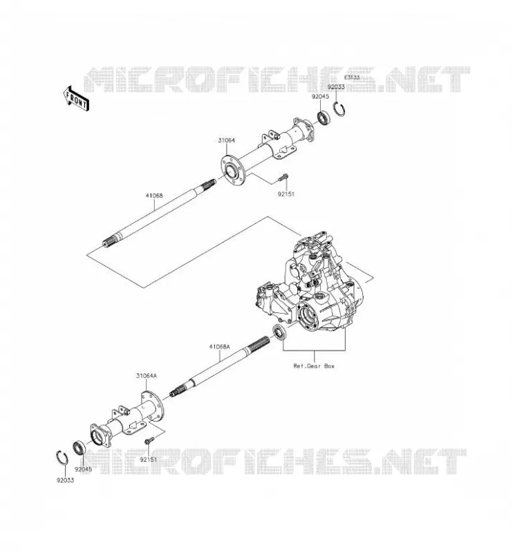 AXE ARRI&Egrave;RE Kawasaki SSV 400 2014 MULE 610 4X4 XC  KAF400EEF