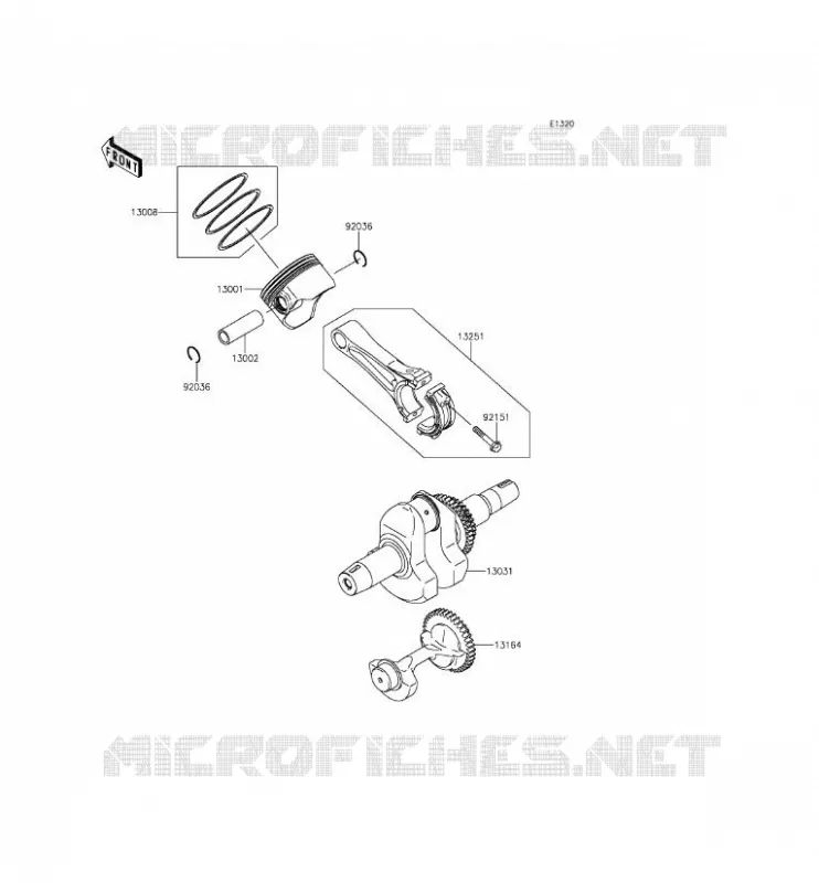VILEBREQUIN/PISTON Kawasaki SSV 400 2014 MULE 610 4X4 XC  KAF400FEF