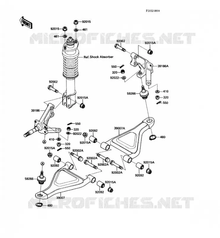 AMORTISSEUR AVANT Kawasaki SSV 450 no_year MULE 1000  KAF450-B1