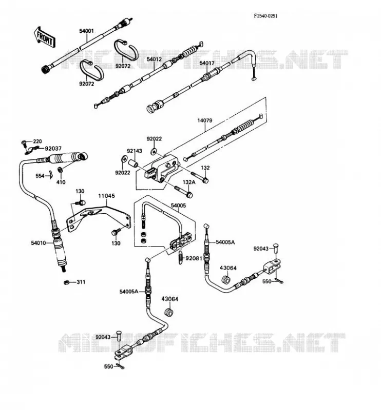 CABLES Kawasaki SSV 450 no_year MULE 1000  KAF450-B1