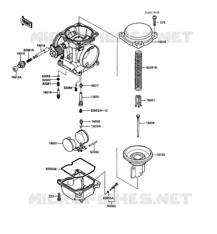 PI&Egrave;CES DE CARBURATEUR Kawasaki SSV 450 no_year MULE 1000  KAF450-B1