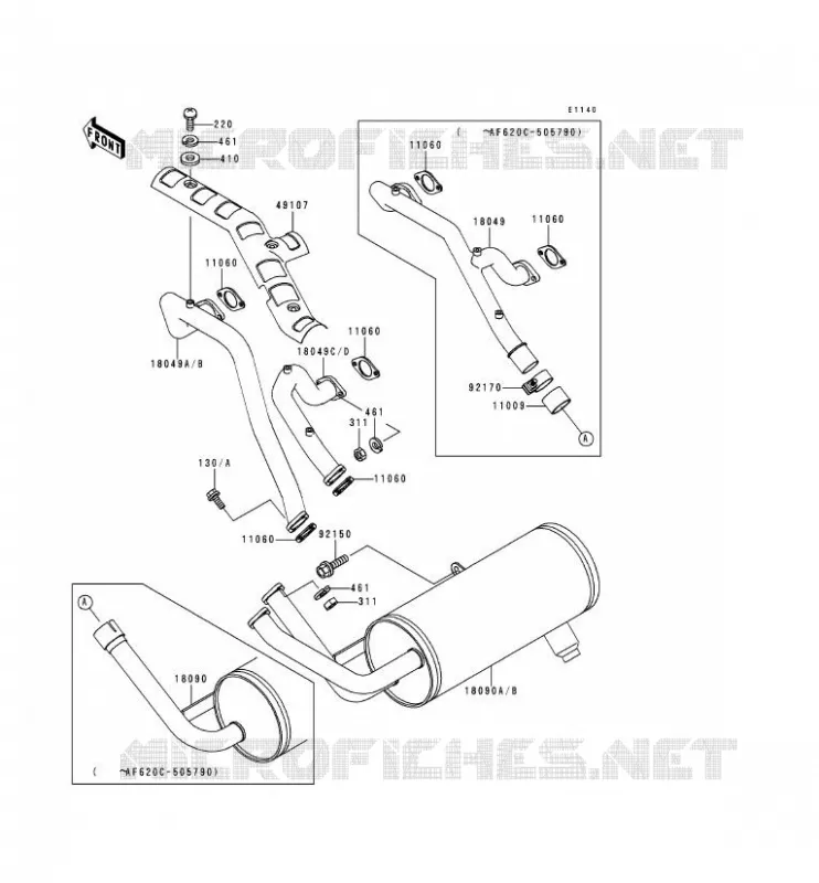 &Eacute;CHAPPEMENT Kawasaki SSV 620 no_year MULE 2510  KAF620-A1