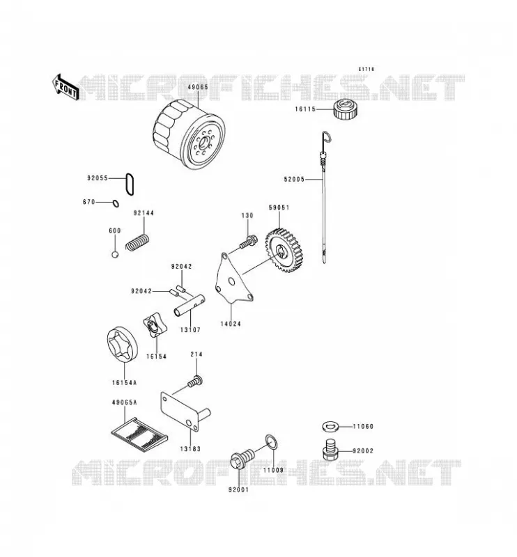 POMPE A HUILE Kawasaki SSV 620 no_year MULE 2510  KAF620-A1