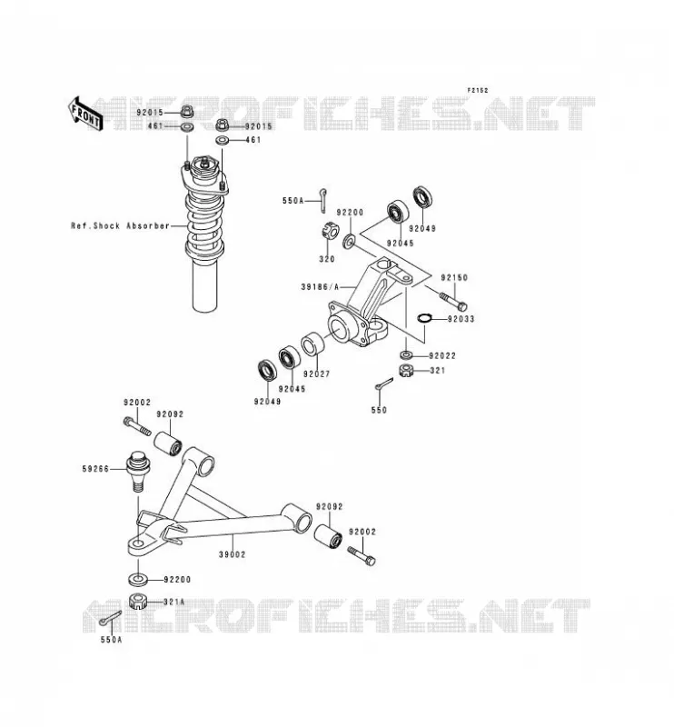 AMORTISSEUR AVANT Kawasaki SSV 620 no_year MULE 2510  KAF620-A2