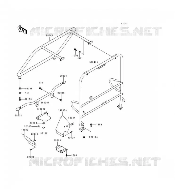 PROTECTION/CHASSIS CAB Kawasaki SSV 620 no_year MULE 2510  KAF620-A2