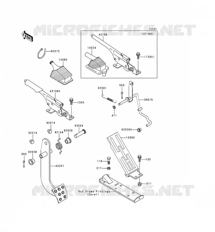 PEDALE DE FREIN Kawasaki SSV 620 no_year MULE 2510  KAF620-A3