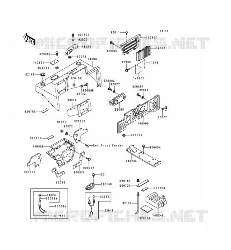 PIECE DE CADRE (COUVERTURE) Kawasaki SSV 620 no_year MULE 2510  KAF620-A3