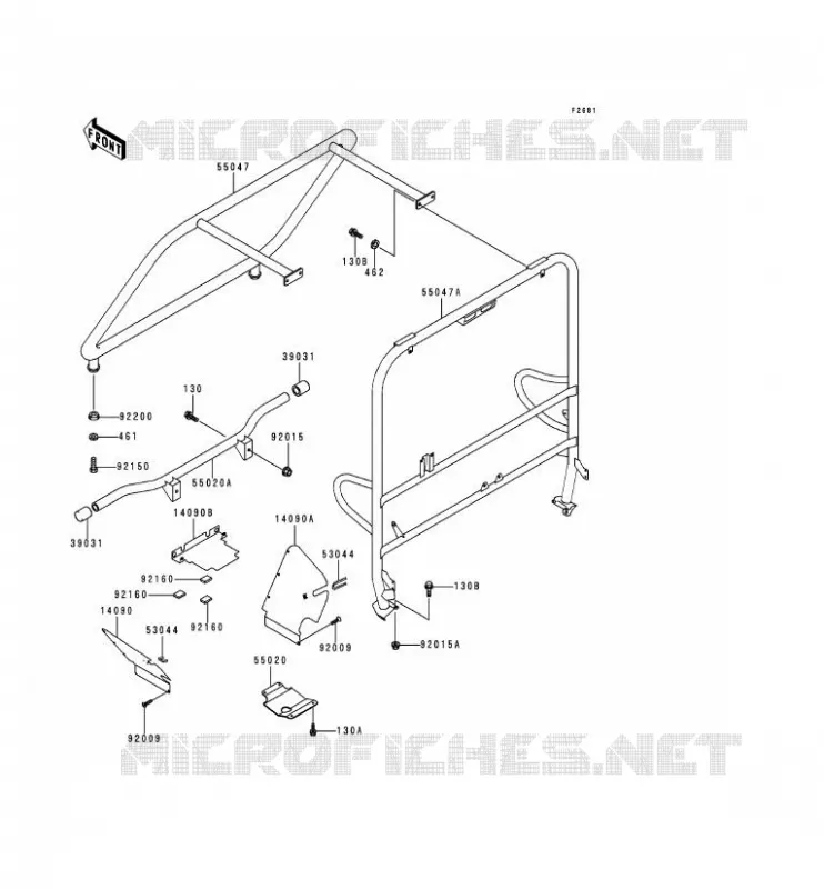 PROTECTION/CHASSIS CAB Kawasaki SSV 620 no_year MULE 2510  KAF620-A3