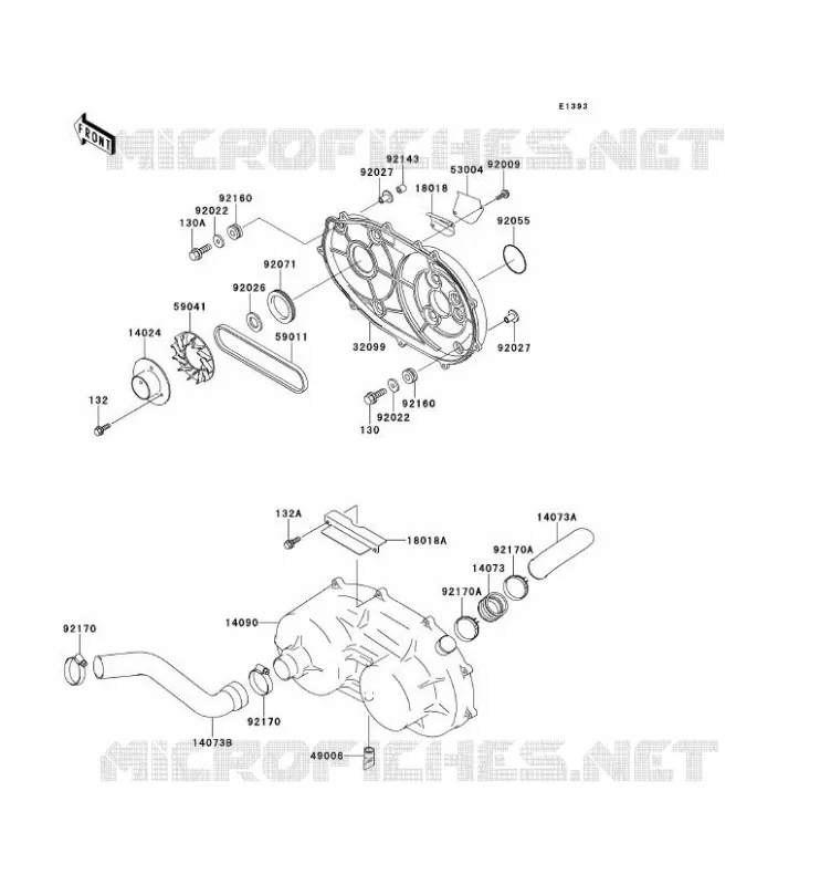 COUVERCLE CONVERTISSEUR/COURROIE Kawasaki SSV 620 no_year MULE 2510  KAF620-A3