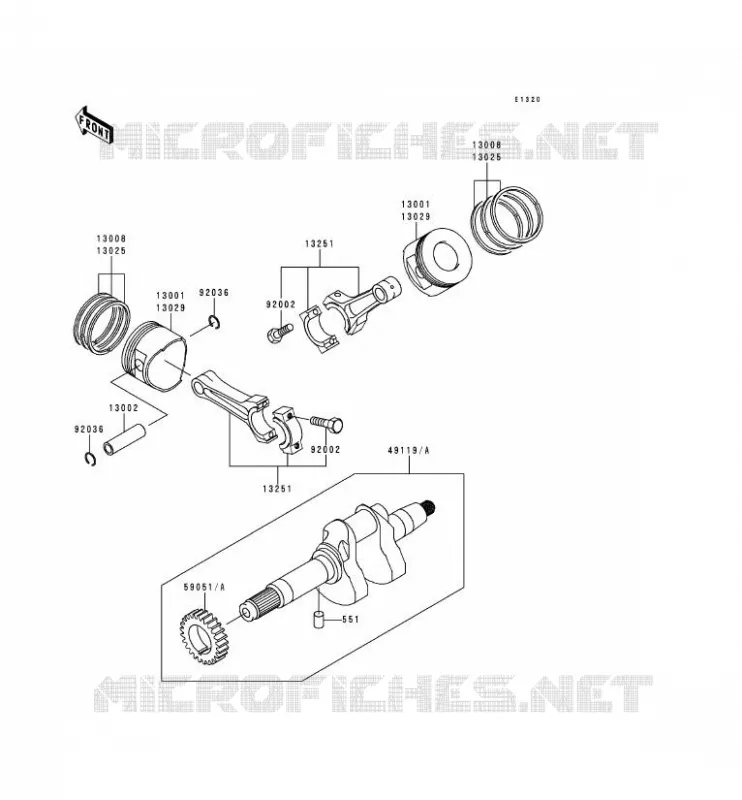 VILEBREQUIN/PISTON Kawasaki SSV 620 no_year MULE 2510  KAF620-A4