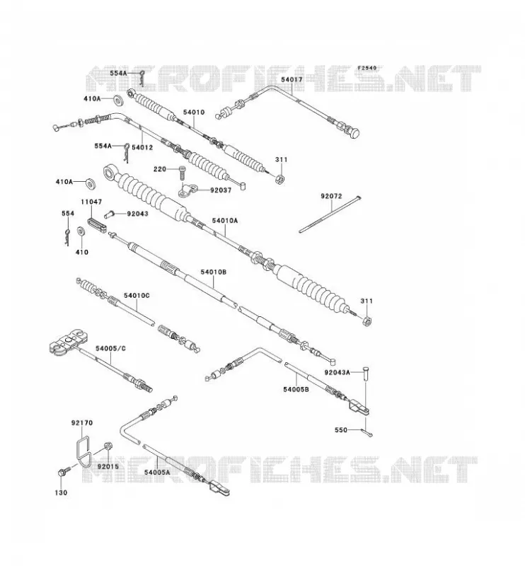 CABLES Kawasaki SSV 620 no_year MULE 2510  KAF620-A4