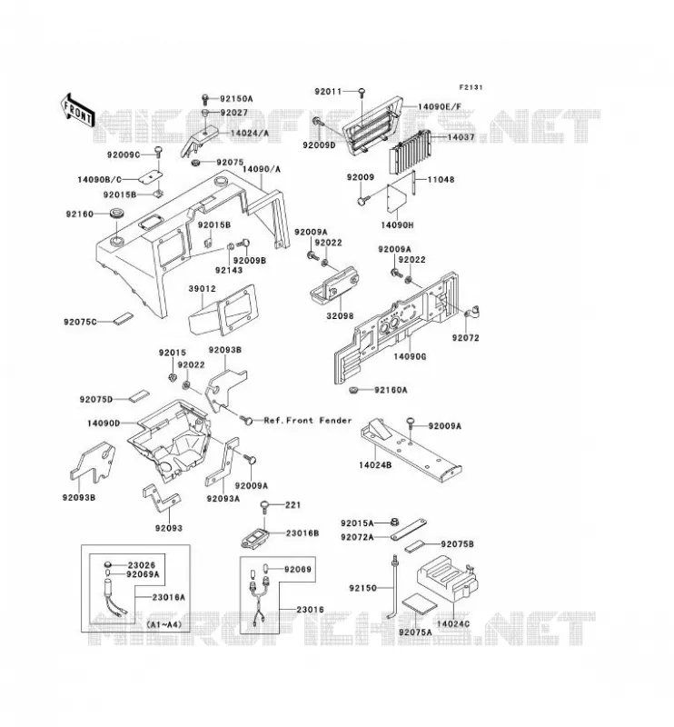 PIECE DE CADRE (COUVERTURE) Kawasaki SSV 620 no_year MULE 2510  KAF620-A4