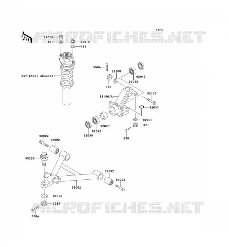 AMORTISSEUR AVANT Kawasaki SSV 620 no_year MULE 2510  KAF620-A5