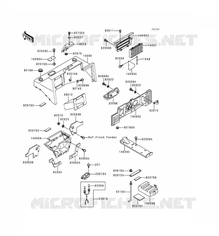 PIECE DE CADRE (COUVERTURE) Kawasaki SSV 620 2000 MULE 2510  KAF620-A6